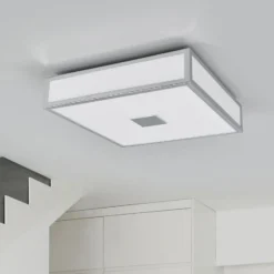 Lindby lámpara de techo para baño Eniola, 30 cm, blanco/gris, IP44