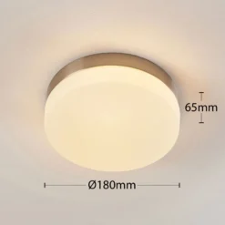 Lindby lámpara de techo para baño Amilia, Ø 18 cm, E27, níquel, cristal