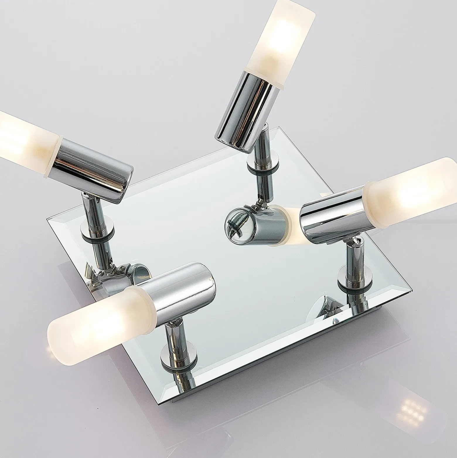 Lindby lámpara de techo para baño Zela, 32 cm, cromo, 4 luces, IP44