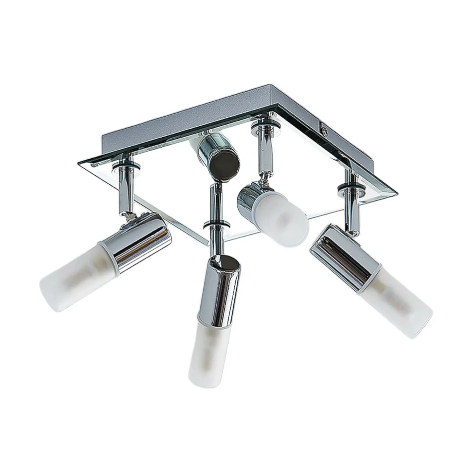 Lindby lámpara de techo para baño Zela, 32 cm, cromo, 4 luces, IP44