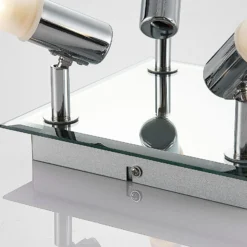 Lindby lámpara de techo para baño Zela, 32 cm, cromo, 4 luces, IP44