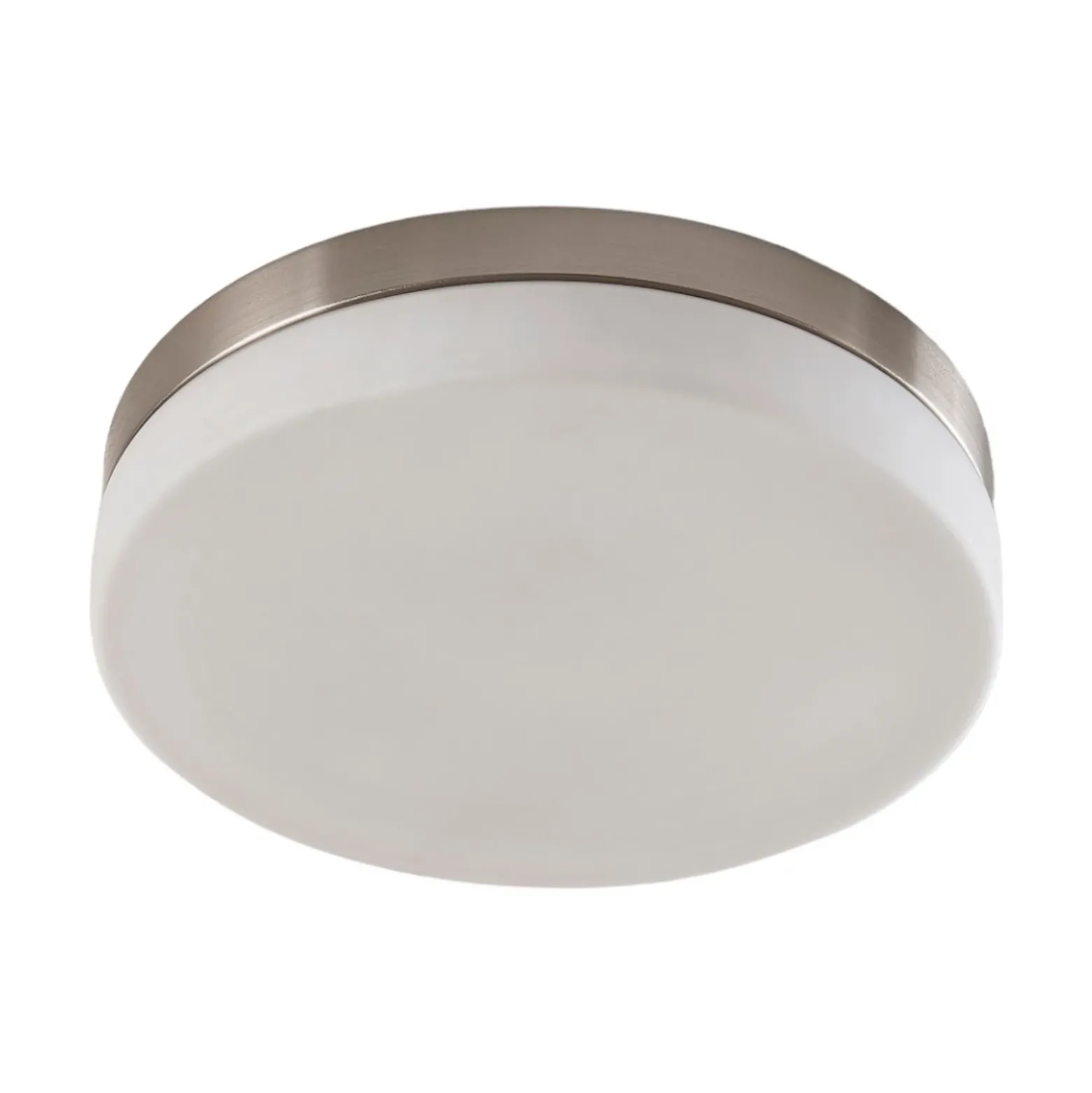 Lindby lámpara de techo para baño Amilia, Ø 30 cm, E27, níquel, cristal
