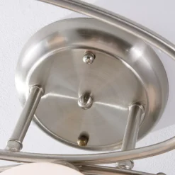Lindby lámpara de techo Svean, 3 luces, níquel/blanco, cristal, longitud 60 cm