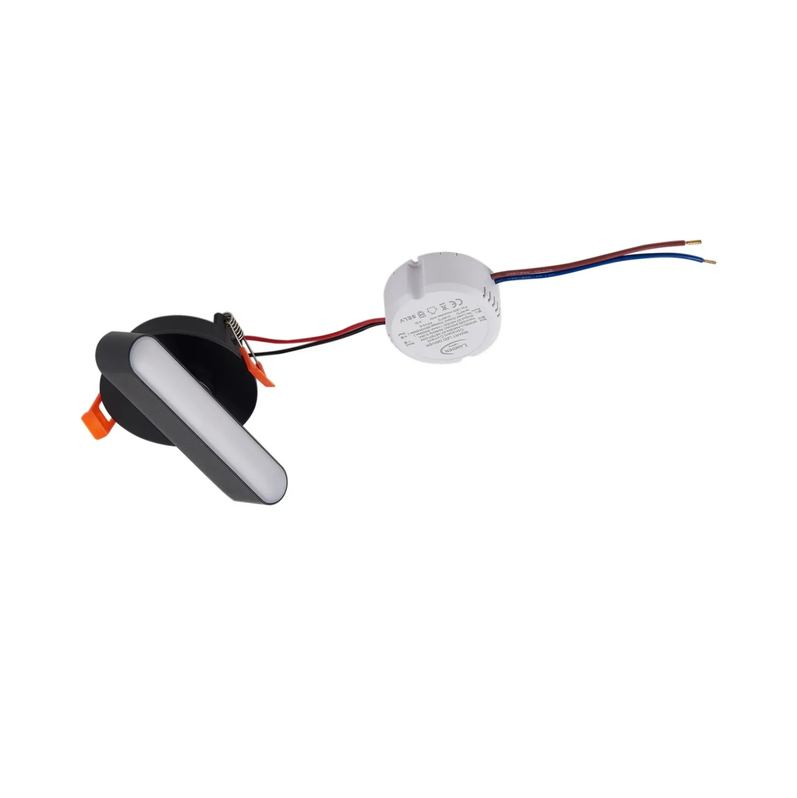 Lindby lámpara empotrable LED Eldrin, negra, barra de luz, 13,1 cm