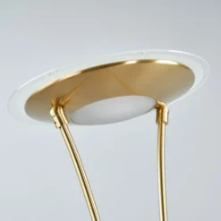 Lindby lámpara LED de pie Eda, altura 180 cm, latón, atenuable