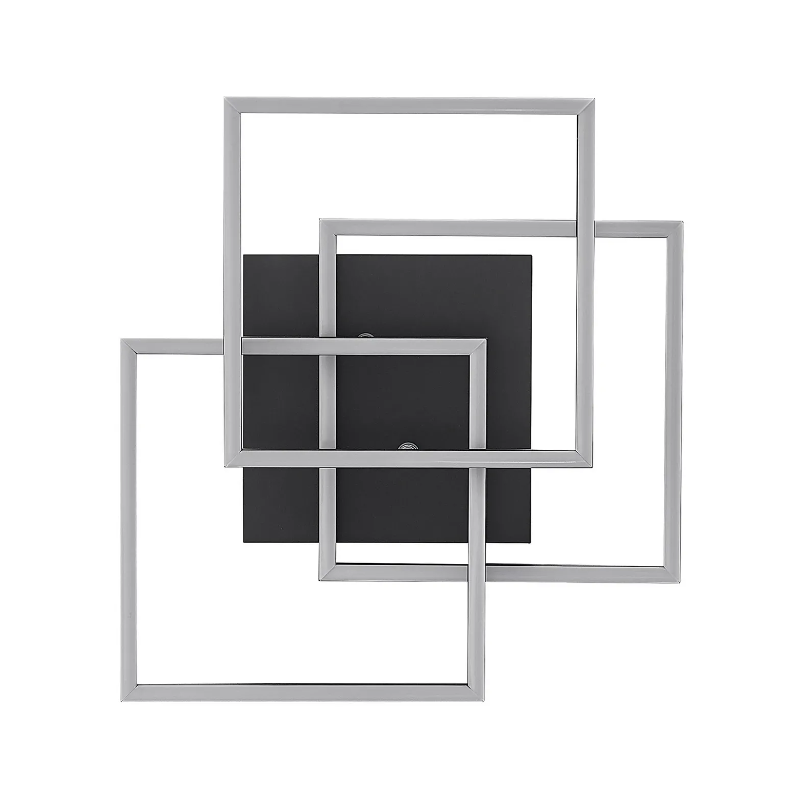 Lindby lámpara LED de techo Quiana, CCT, angular, negro, 42cm