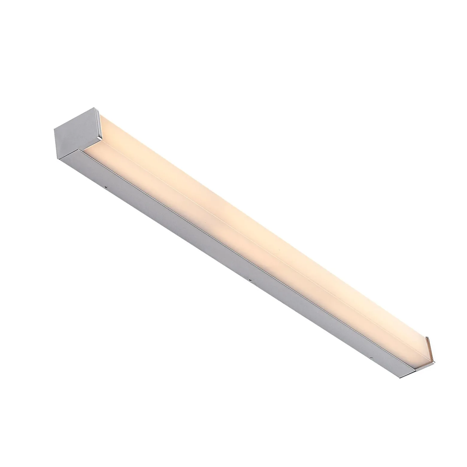 Lindby Lámpara LED para cuarto de baño Klea, 90 cm, cromo, metal, IP44