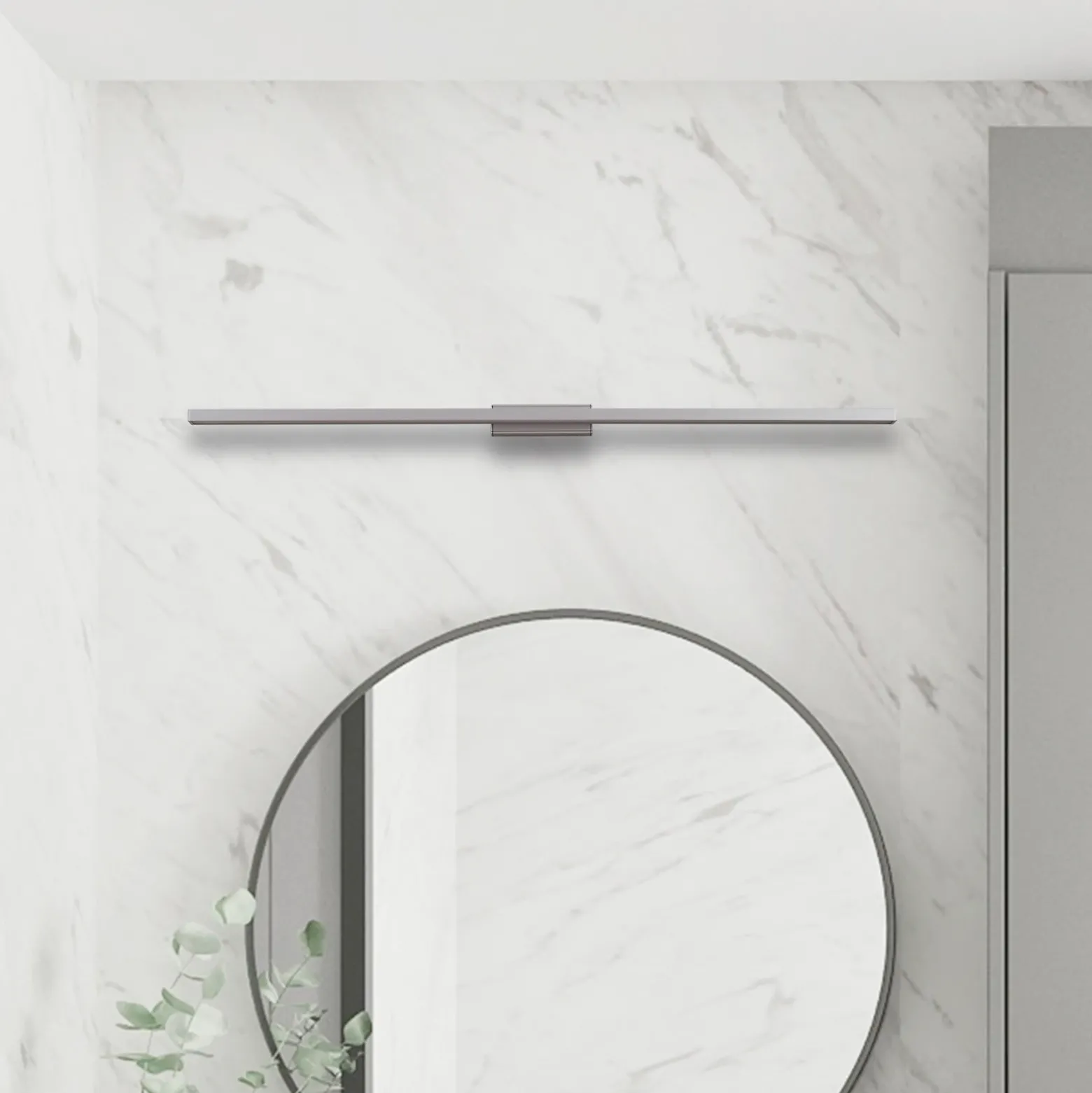 Lindby lámpara LED para espejo cuarto de baño Alenia, 120 cm, IP44, gris