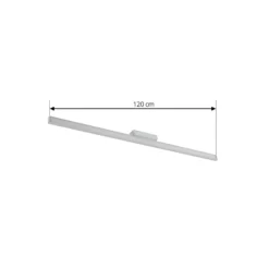 Lindby lámpara LED para espejo cuarto de baño Alenia, 120 cm, IP44, gris