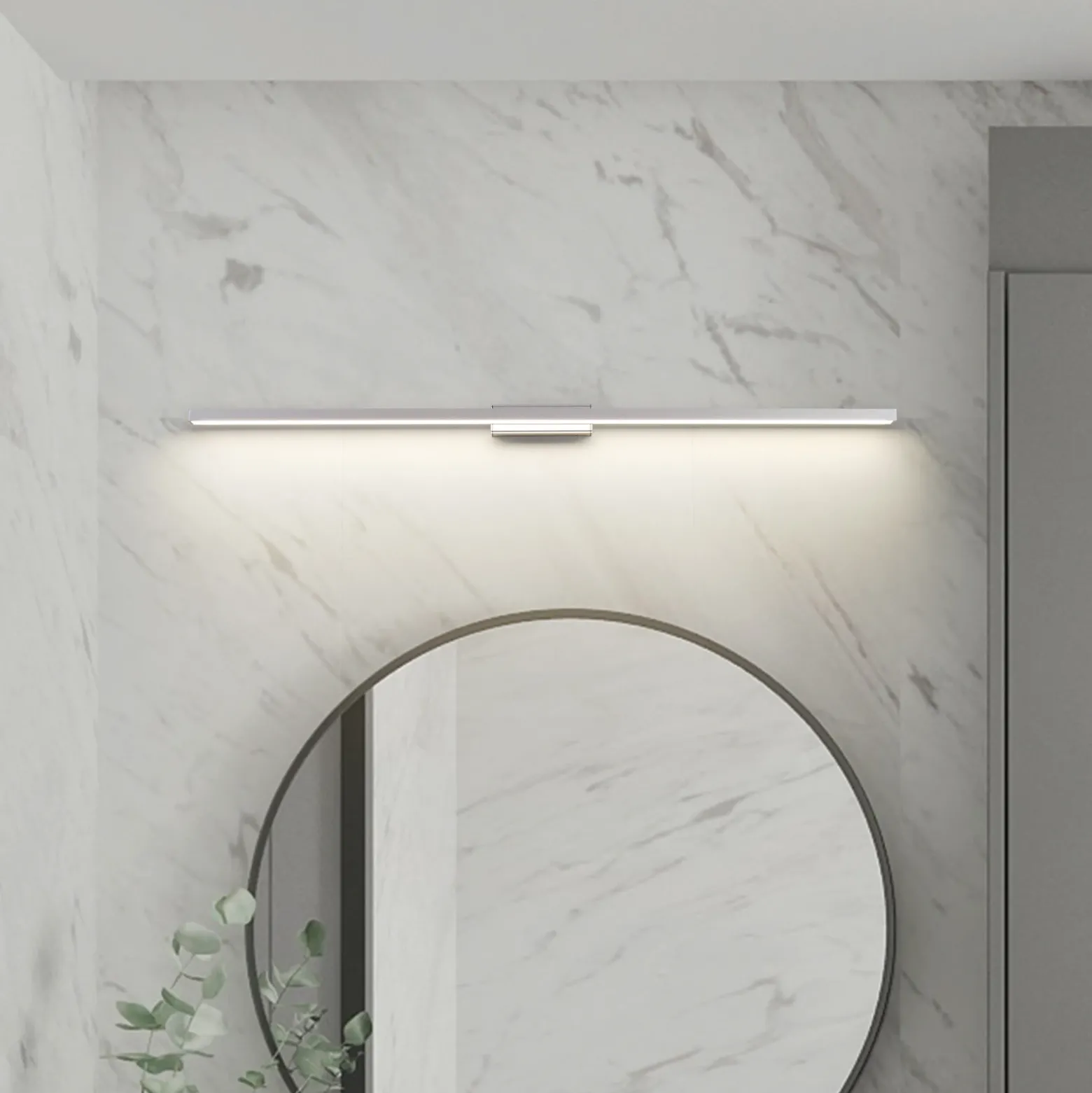 Lindby lámpara LED para espejo cuarto de baño Alenia, 120 cm, IP44, gris