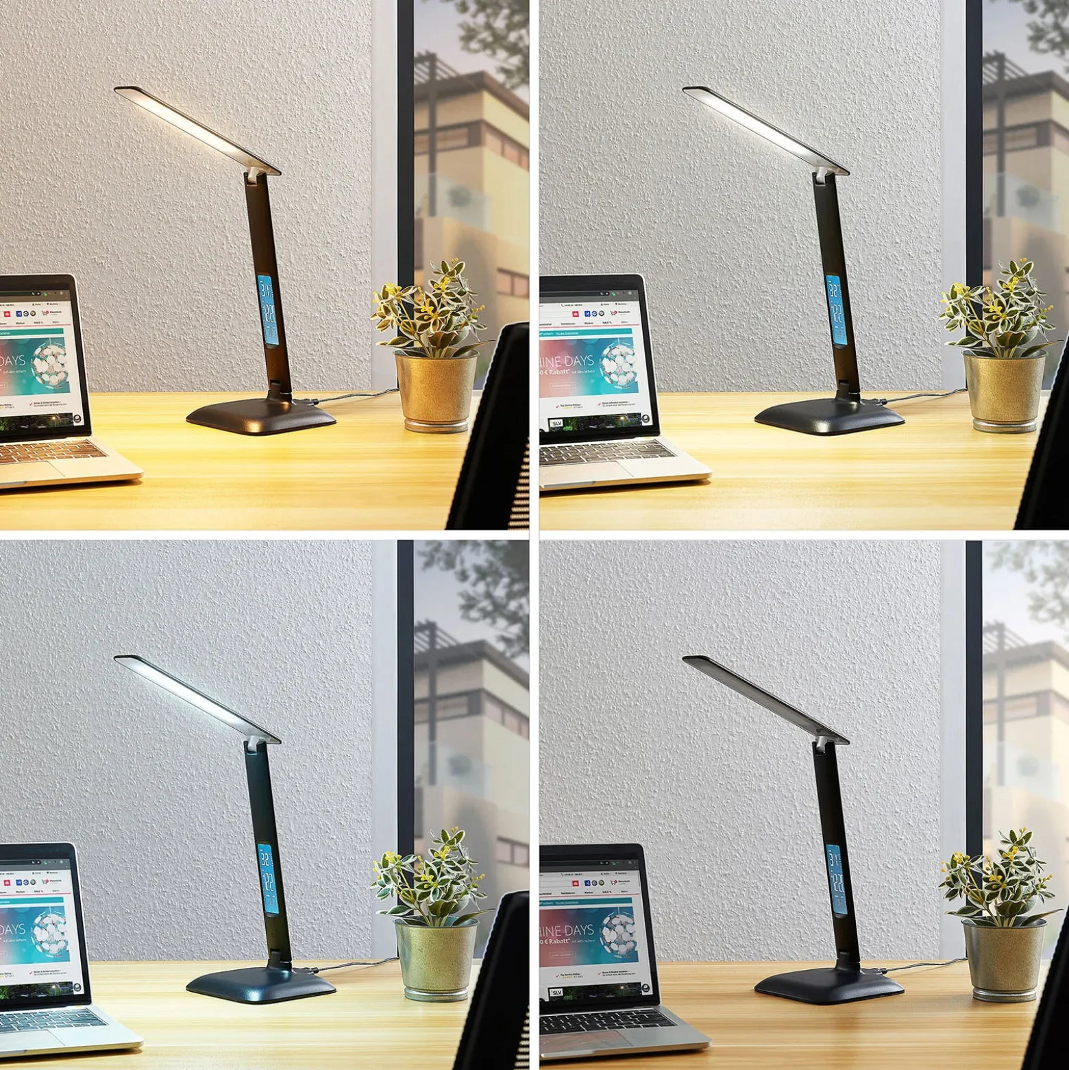 Lindby Ludmilla lámpara de mesa LED display, negro