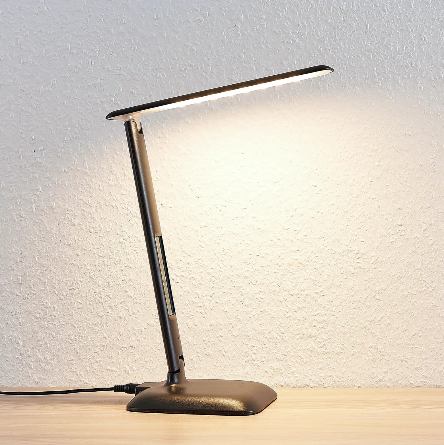 Lindby Ludmilla lámpara de mesa LED display, negro