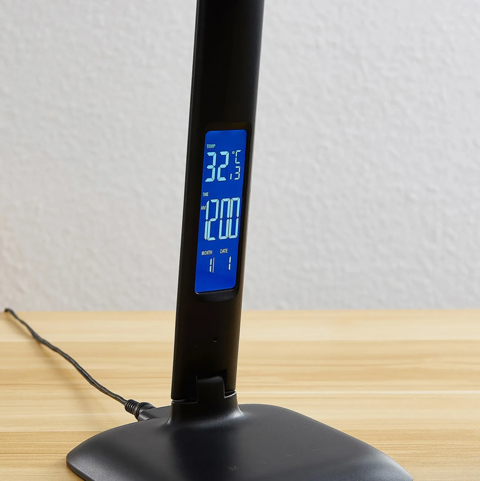 Lindby Ludmilla lámpara de mesa LED display, negro