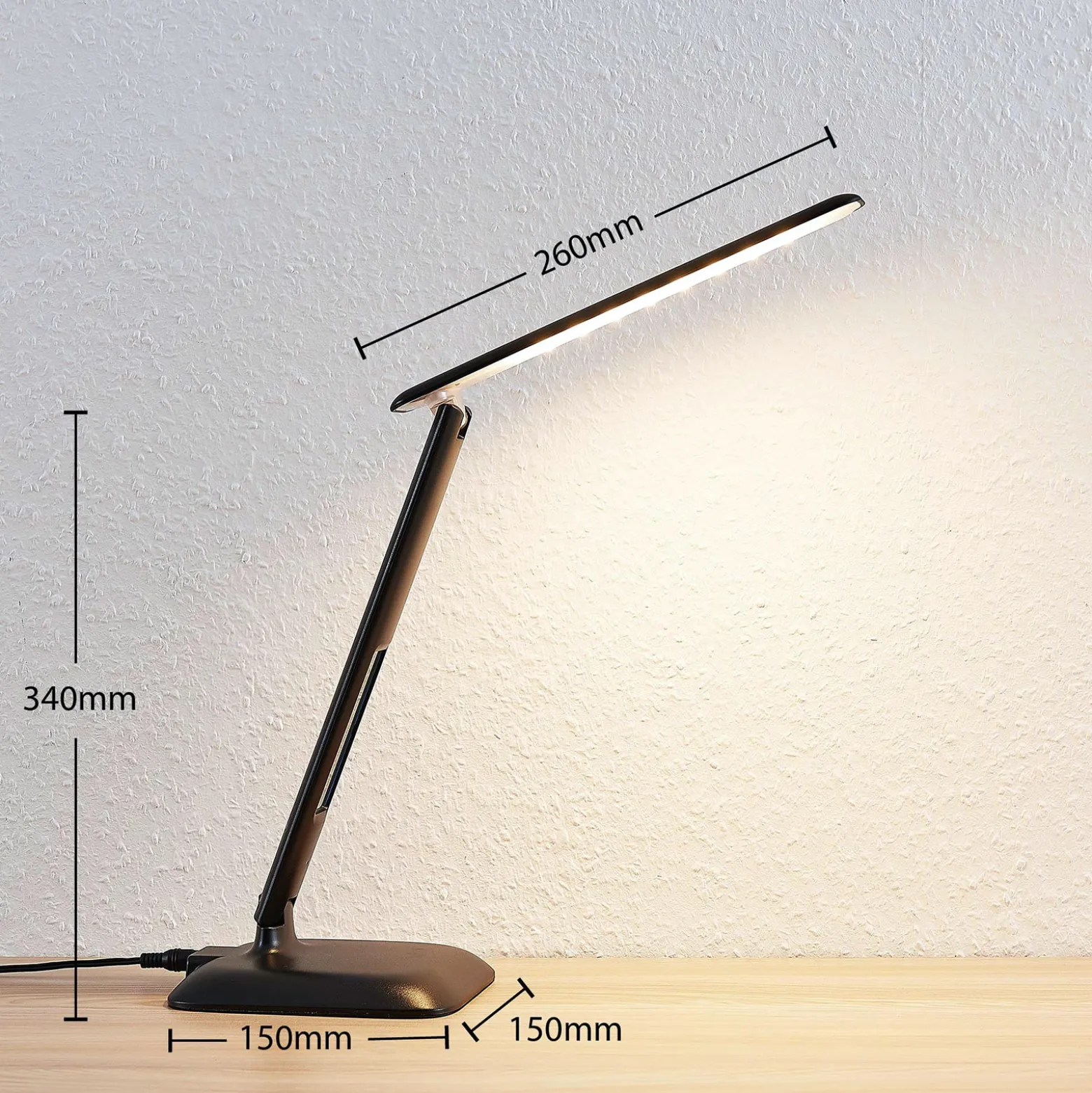 Lindby Ludmilla lámpara de mesa LED display, negro