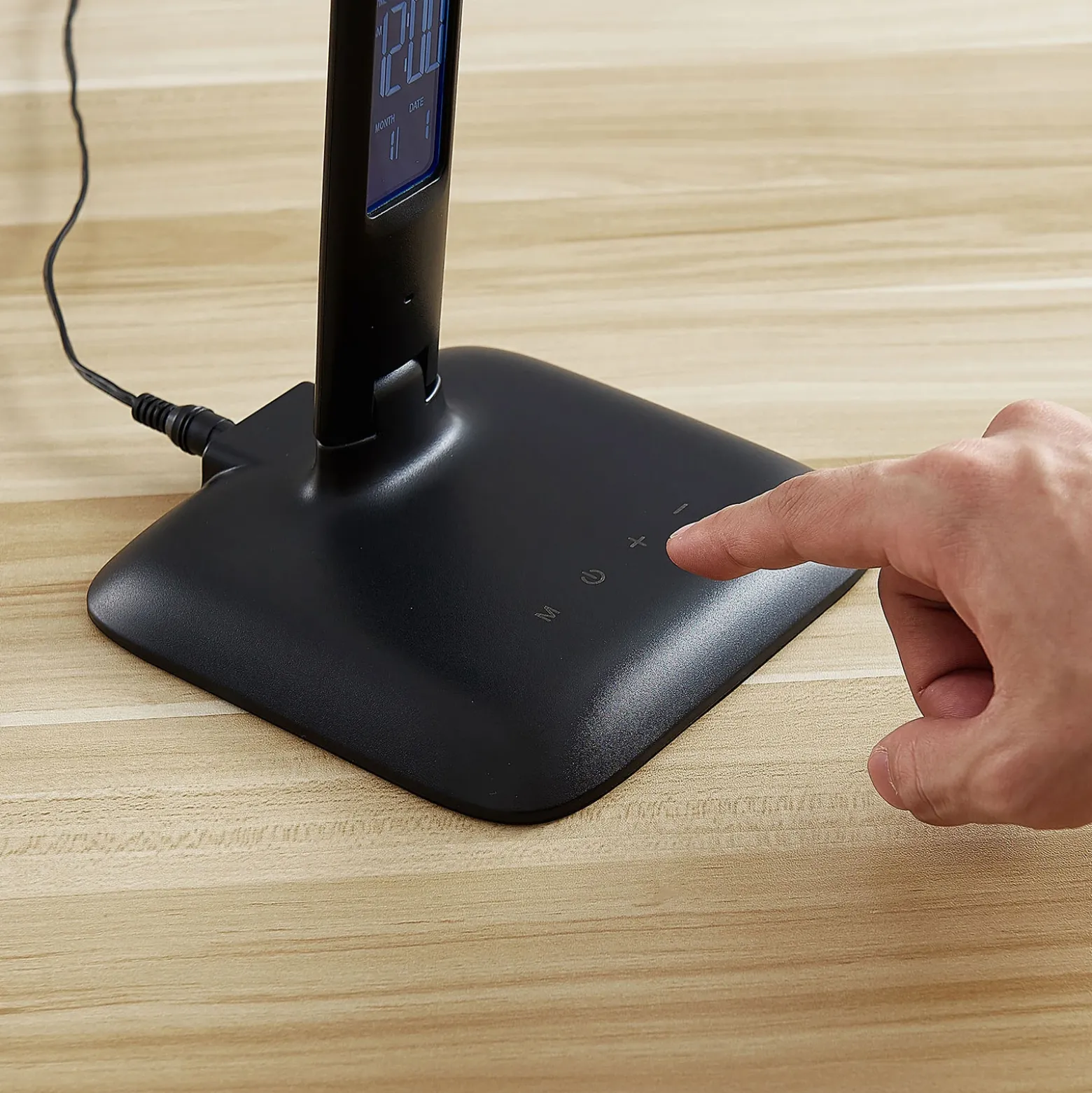 Lindby Ludmilla lámpara de mesa LED display, negro