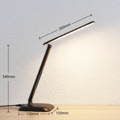 Lindby Ludmilla lámpara de mesa LED display, negro