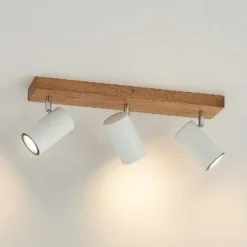 Lindby Maniva downlight de techo, 44 cm, 3 luces, blanco, GU10