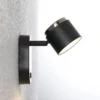 Lindby Marrie foco LED con interruptor, negro