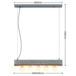 Lindby Mella colgante, motivo ornamental, 5 luces