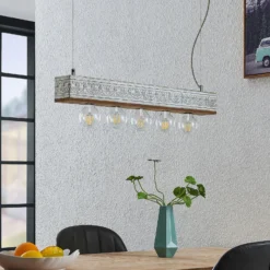 Lindby Mella colgante, motivo ornamental, 5 luces