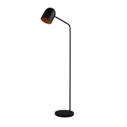 Lindby Morik lámpara de pie, 1 luz, negro/oro, metal