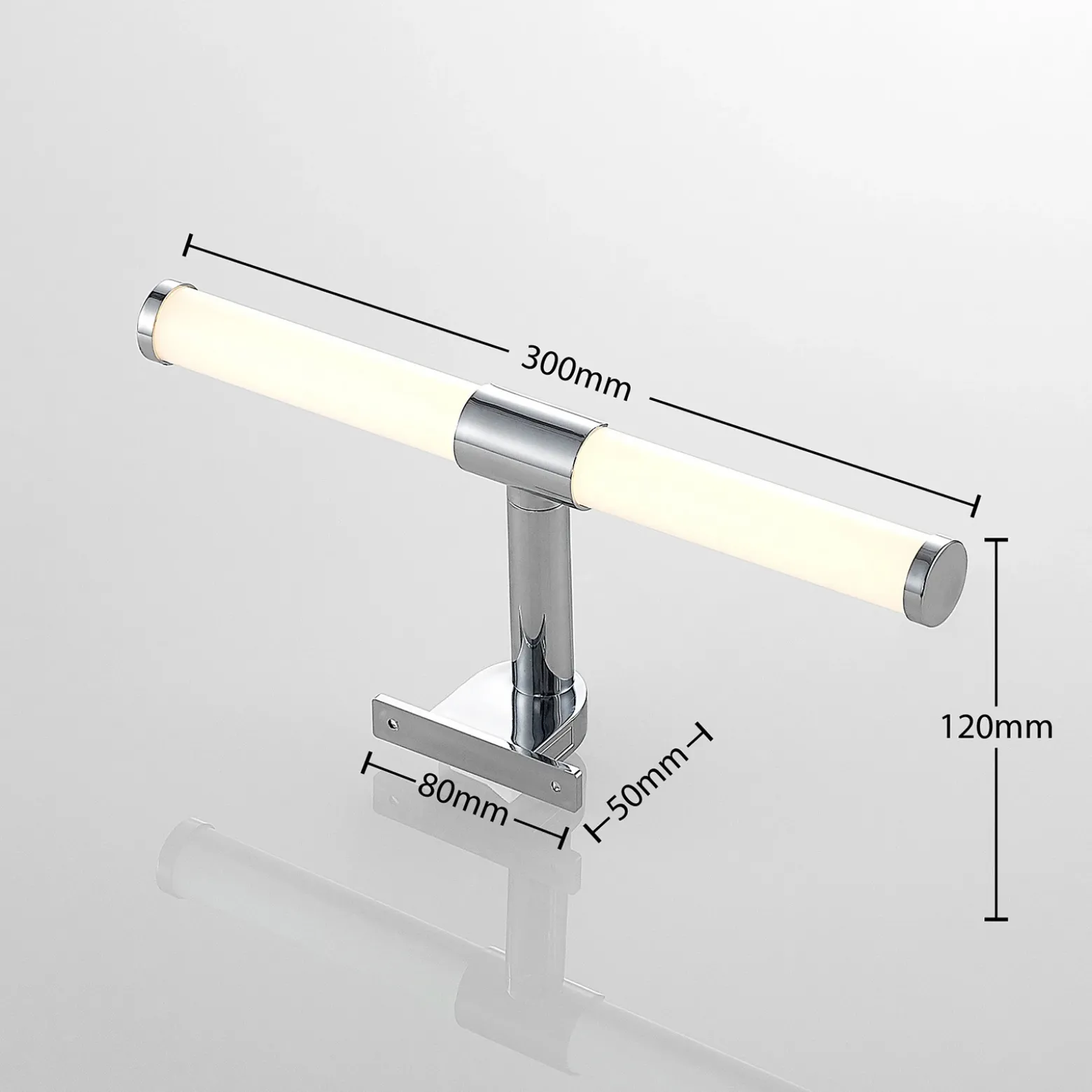 Lindby Naili lámpara de espejo LED, cromo