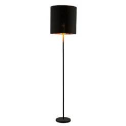Lindby Nymar lámpara de pie, tela, negro-oro