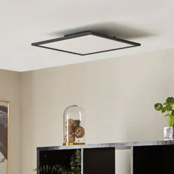 Lindby Panel LED Lamin, negro, 40 cm, CCT, atenuable, control remoto