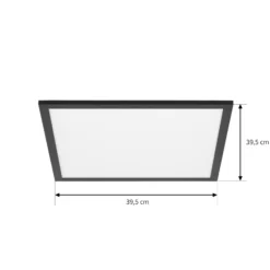 Lindby Panel LED Lamin, negro, 40 cm, CCT, atenuable, control remoto