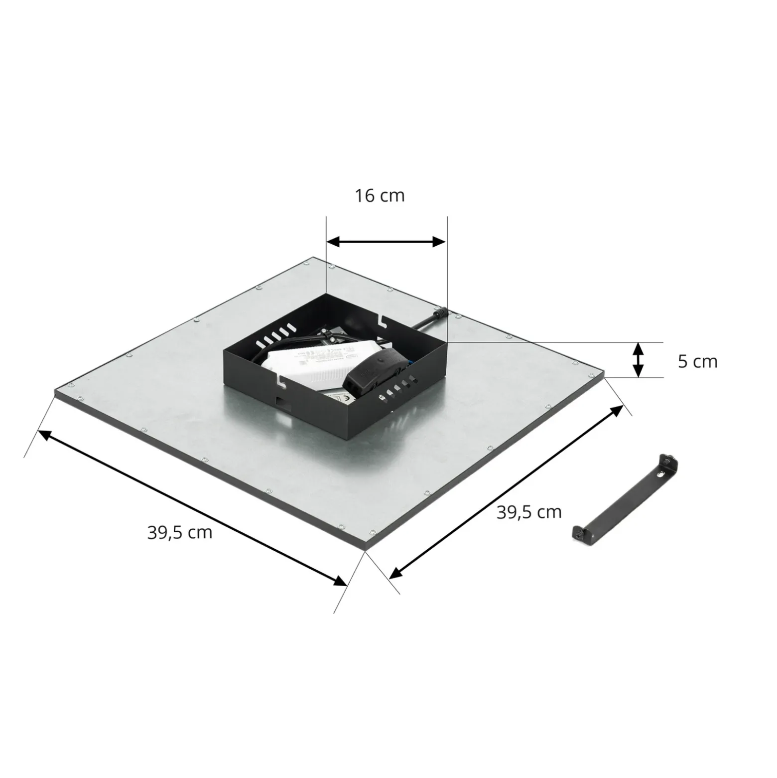 Lindby Panel LED Lamin, negro, 40 cm, CCT, atenuable, control remoto