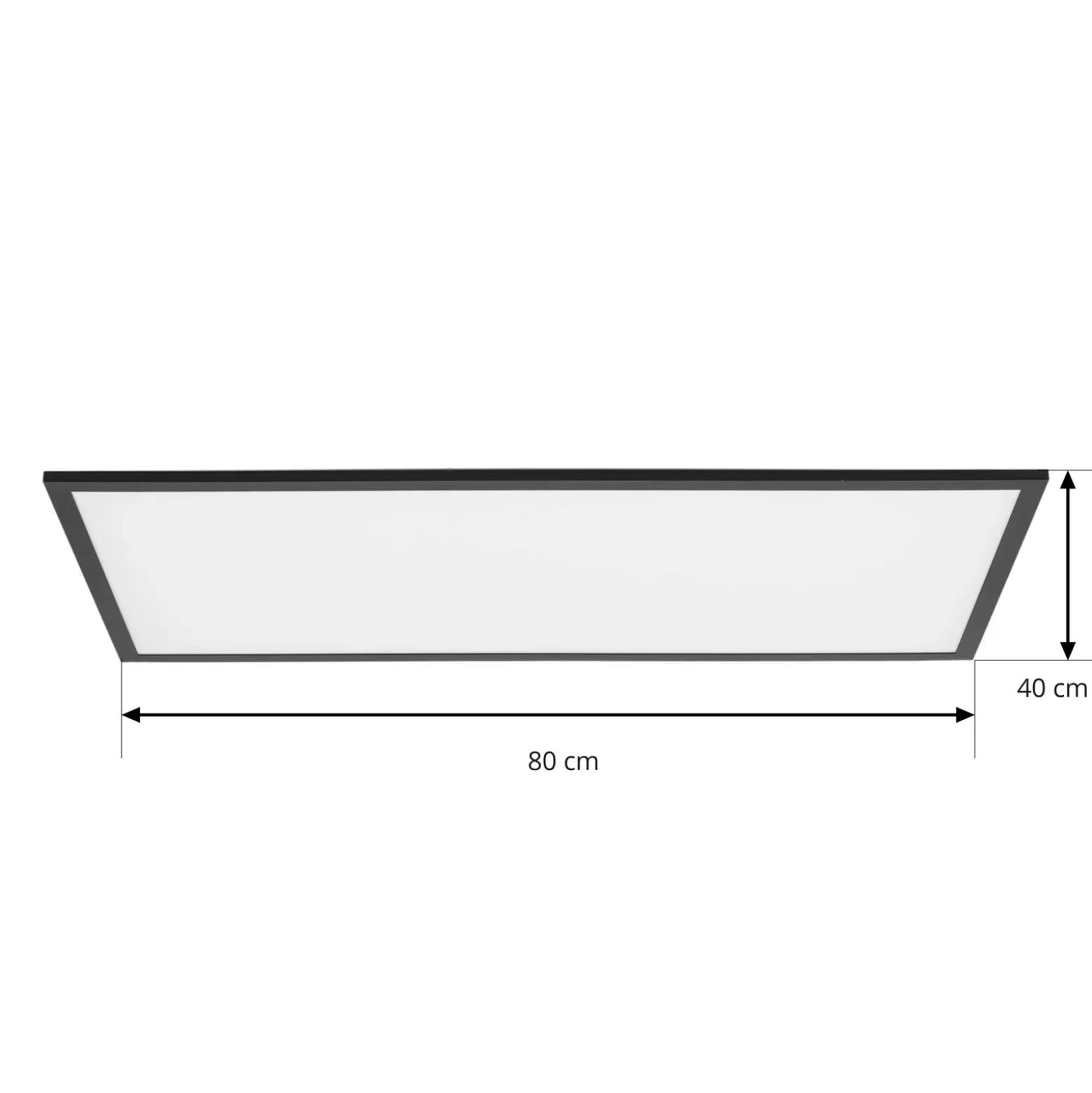Lindby panel LED Lamin, negro, 80 cm, CCT, atenuable, control remoto