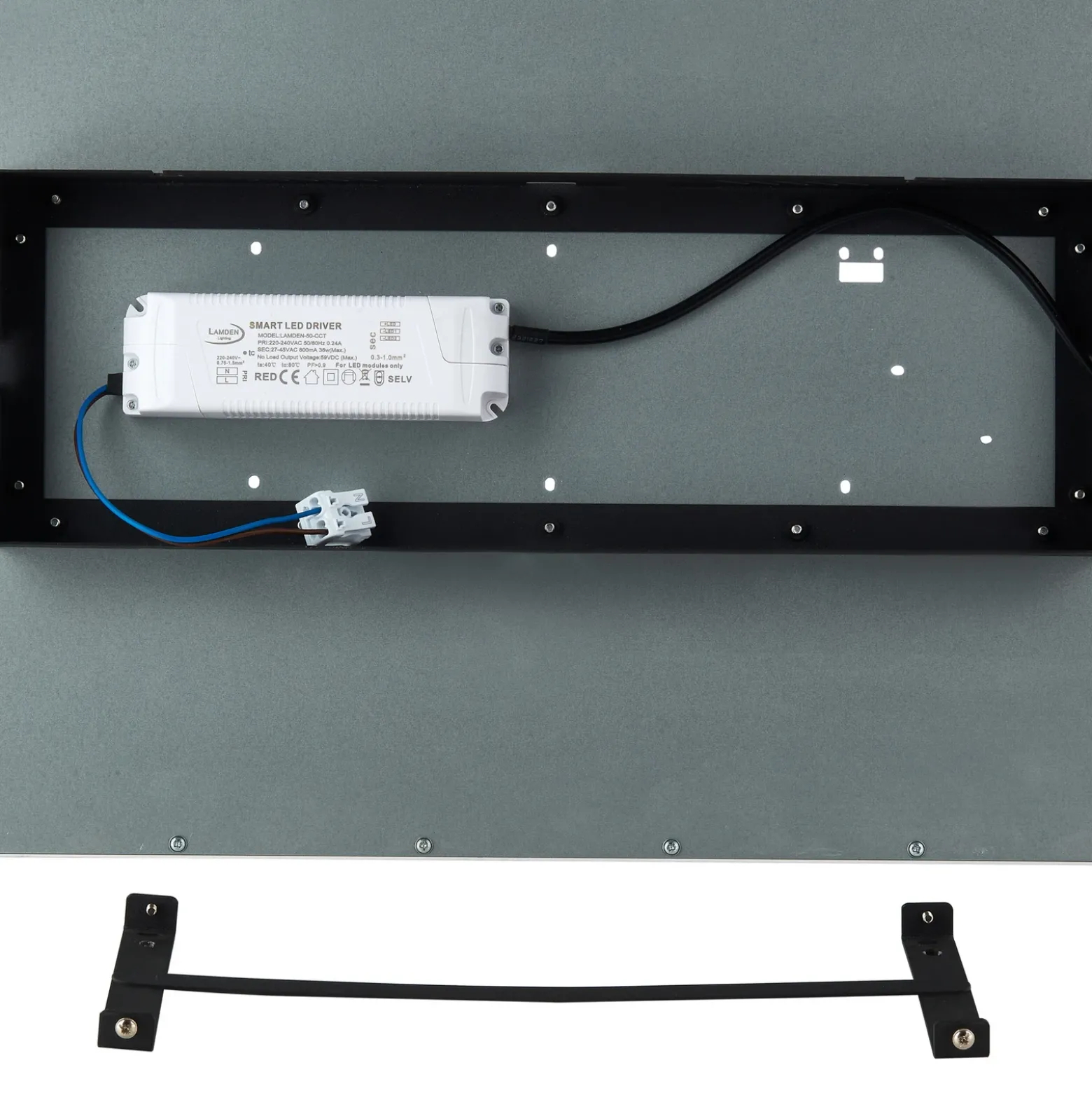 Lindby panel LED Lamin, negro, 120cm, CCT, atenuable, control remoto