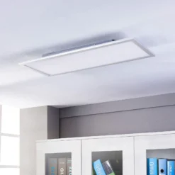 Lindby panel LED Livel, juego de 2, 4.000 K, 80 x 30 cm, plateado