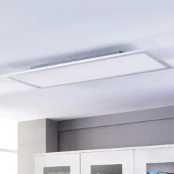 Lindby panel LED Livel, 4000K, 120cm x 30cm, plata, metal