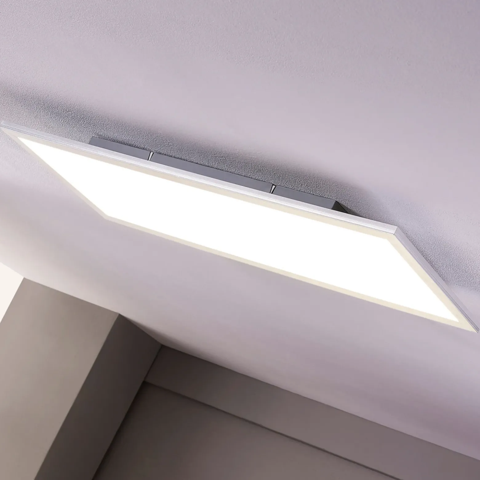 Lindby panel LED Livel, 4000K, 80 cm x 30 cm, plata, metal
