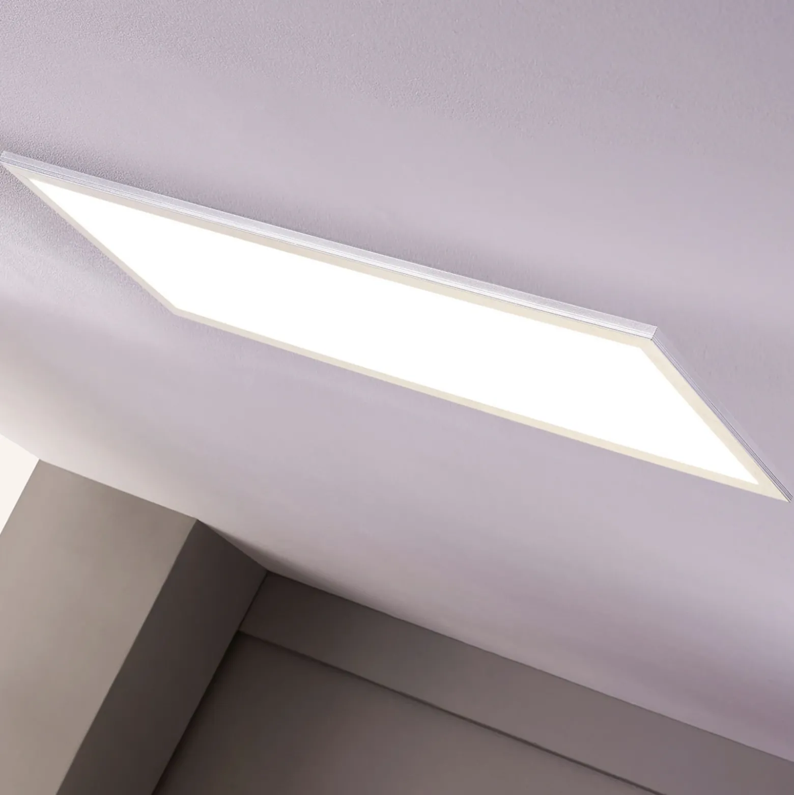 Lindby panel LED Livel, 4000K, 80 cm x 30 cm, plata, metal