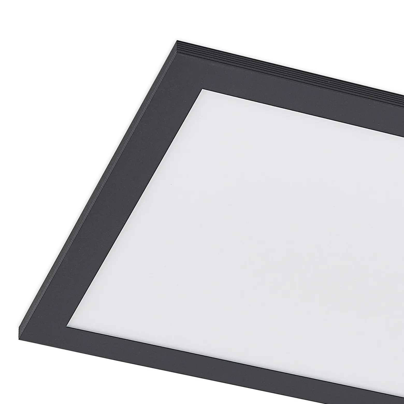 Lindby Panel LED Nelios, 80 x 30 cm, CCT, negro, metal