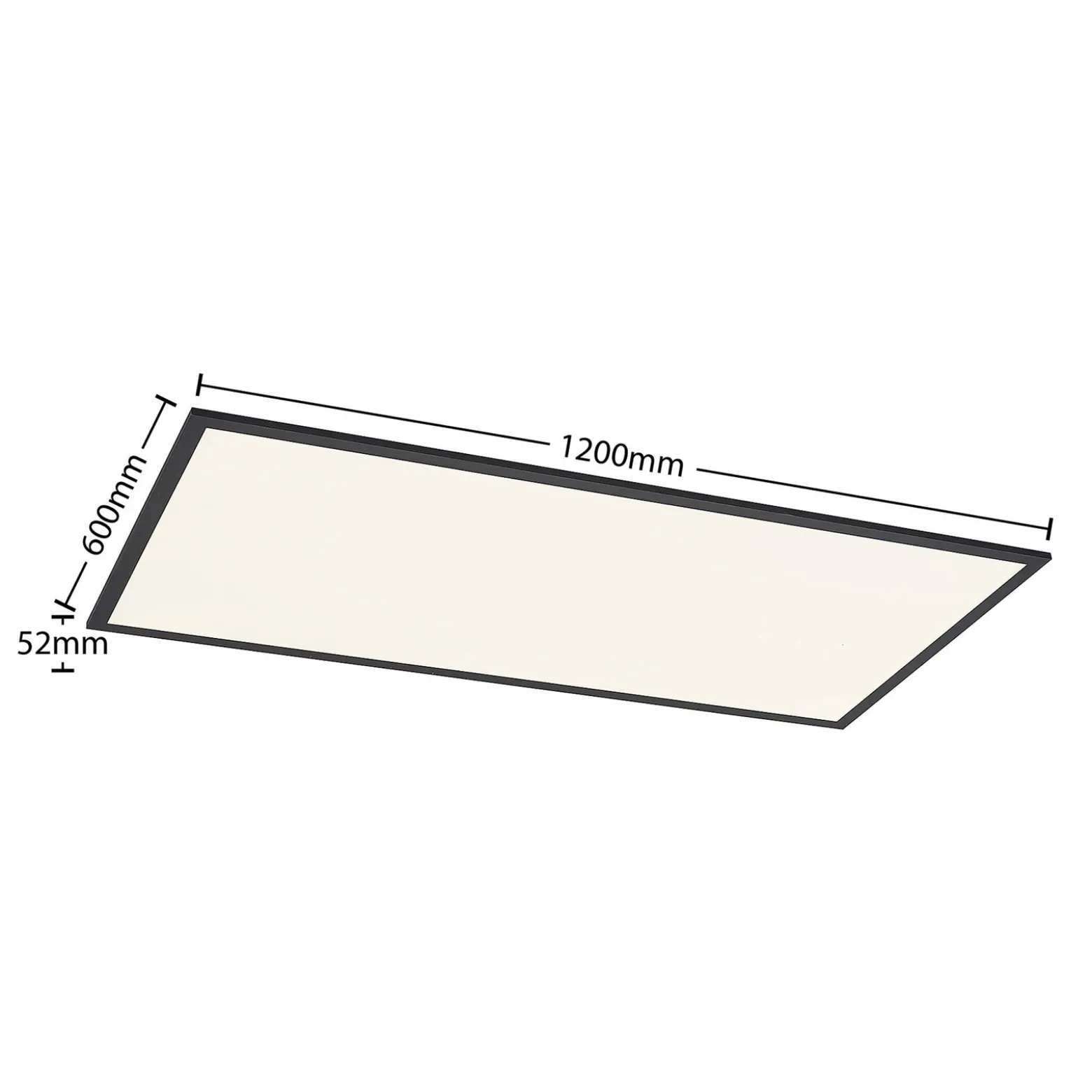 Lindby Panel LED Nelios, 120 x 60 cm, 4000K, negro, metal