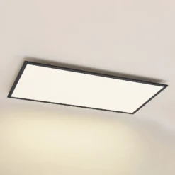 Lindby Panel LED Nelios, 120 x 60 cm, 4000K, negro, metal