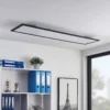 Lindby Panel LED Nelios, 120 x 30 cm, 4000K, negro, metal