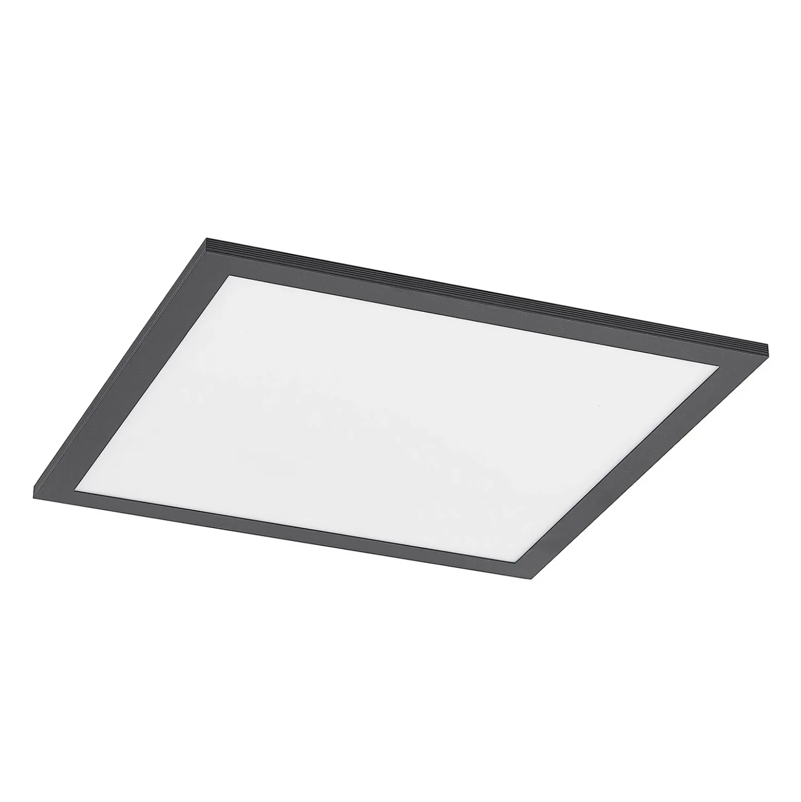 Lindby Panel LED Nelios, 40 x 40 cm, 4.000 K, negro, metal