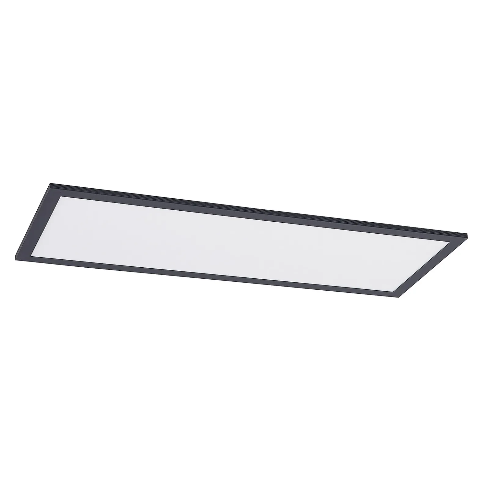 Lindby Panel LED Nelios, 80 x 30 cm, 4.000 K, negro, metal
