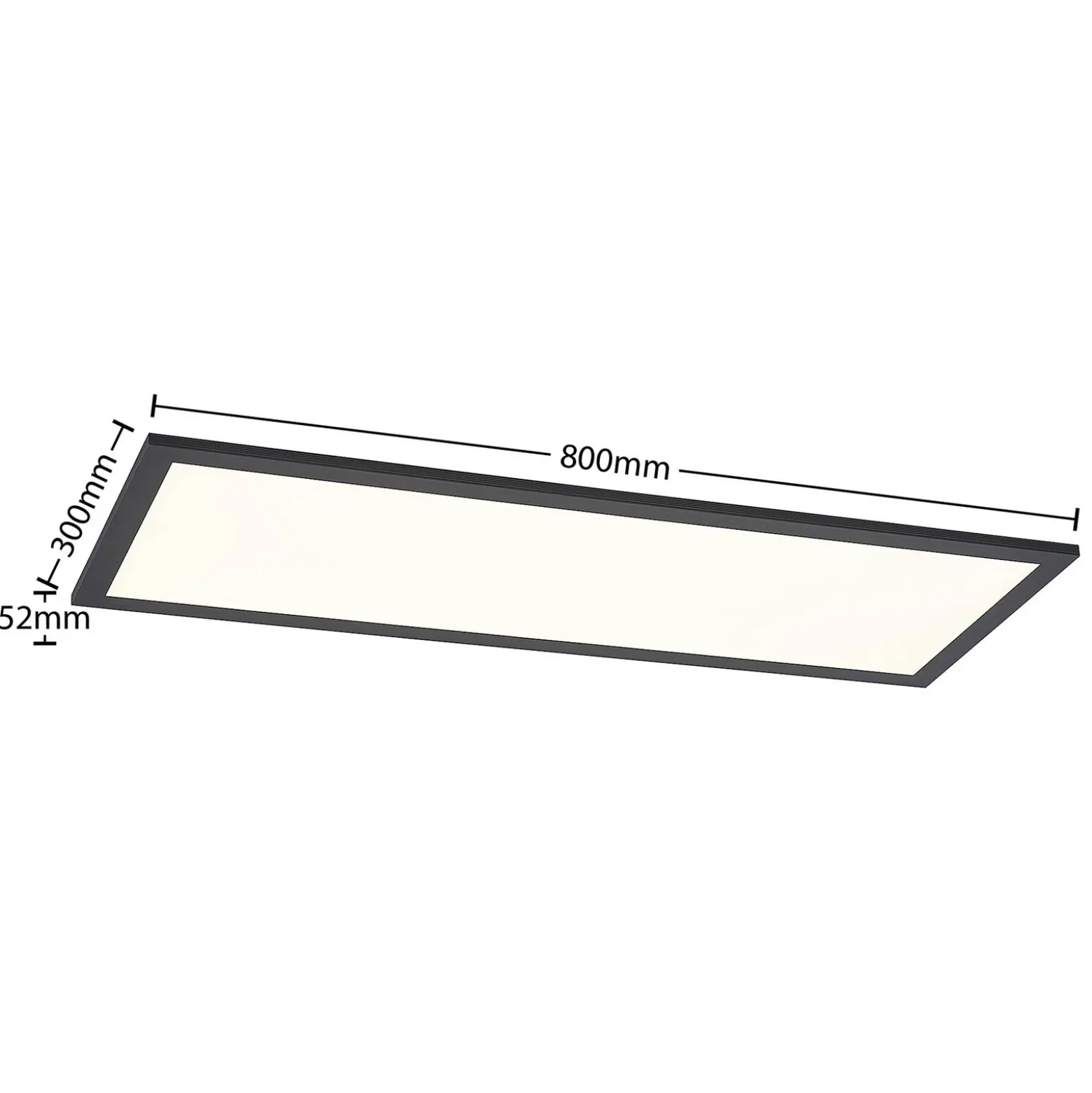 Lindby Panel LED Nelios, 80 x 30 cm, 4.000 K, negro, metal