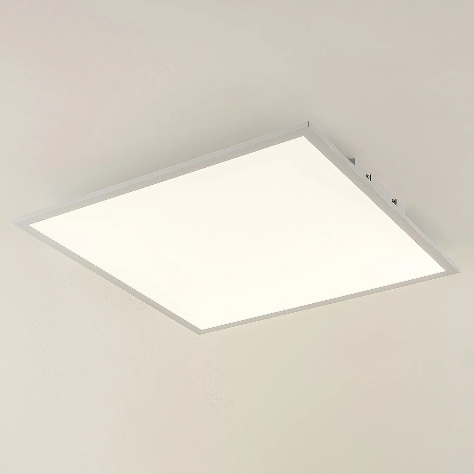 Lindby panel LED Quais, 60 x 60 cm, blanco, aluminio, 4.000K