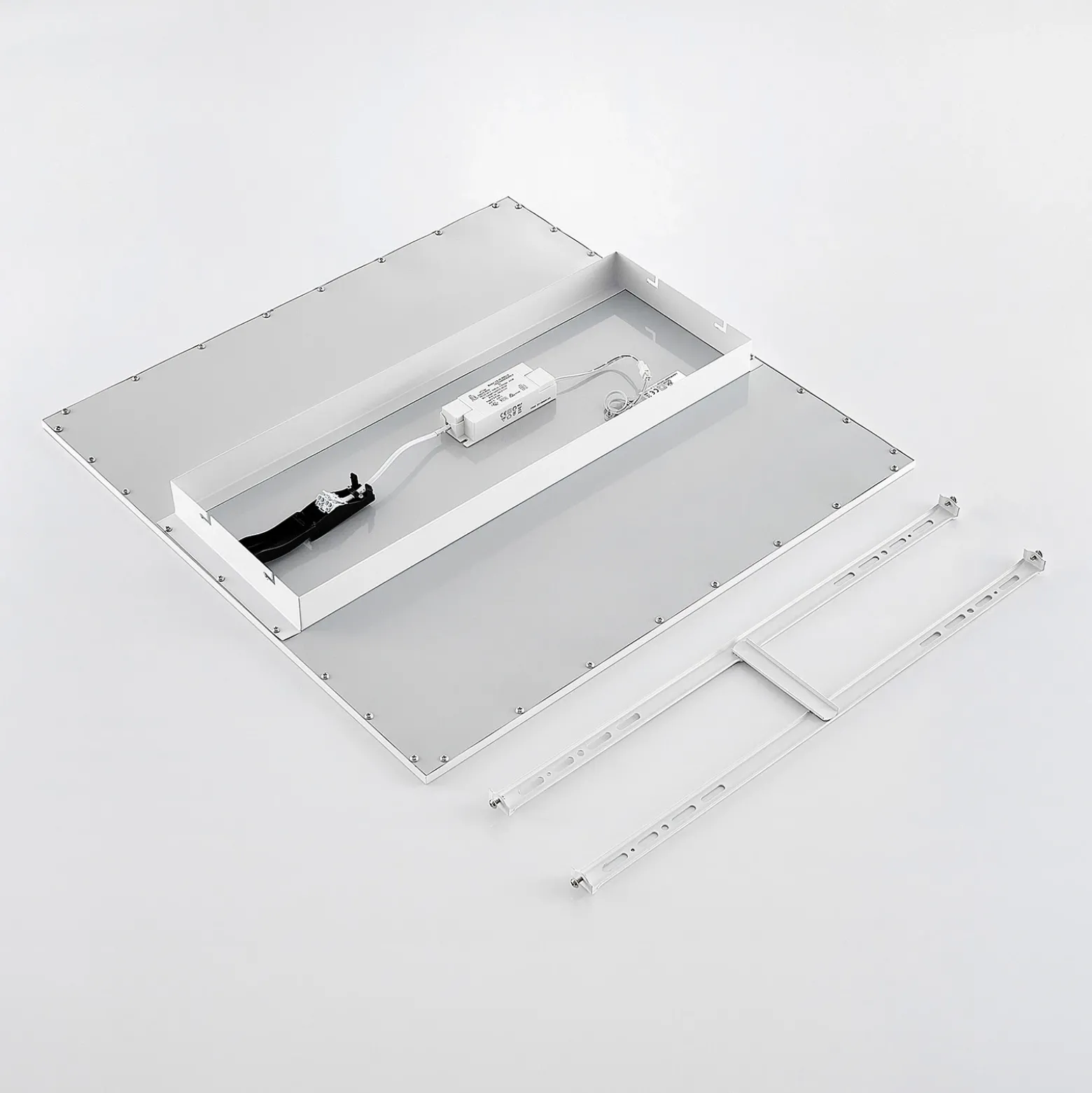 Lindby panel LED Quais, 60 x 60 cm, blanco, aluminio, 4.000K