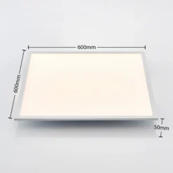 Lindby panel LED Quais, 60 x 60 cm, blanco, aluminio, 4.000K