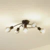 Lindby Pendura plafón, 5 luces, negro, cristal