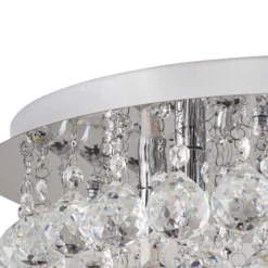 Lindby plafón Antonino, 8 luces, cromo, cristal, 55cm