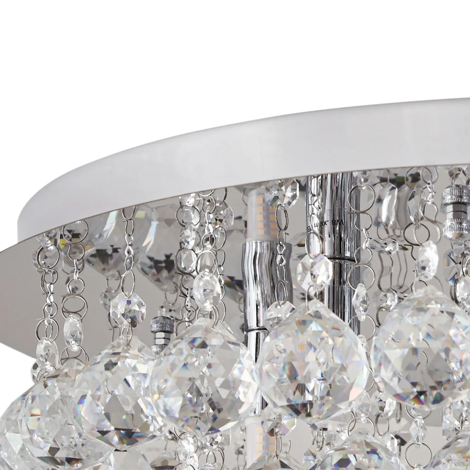 Lindby plafón Antonino, 8 luces, cromo, cristal, 55cm