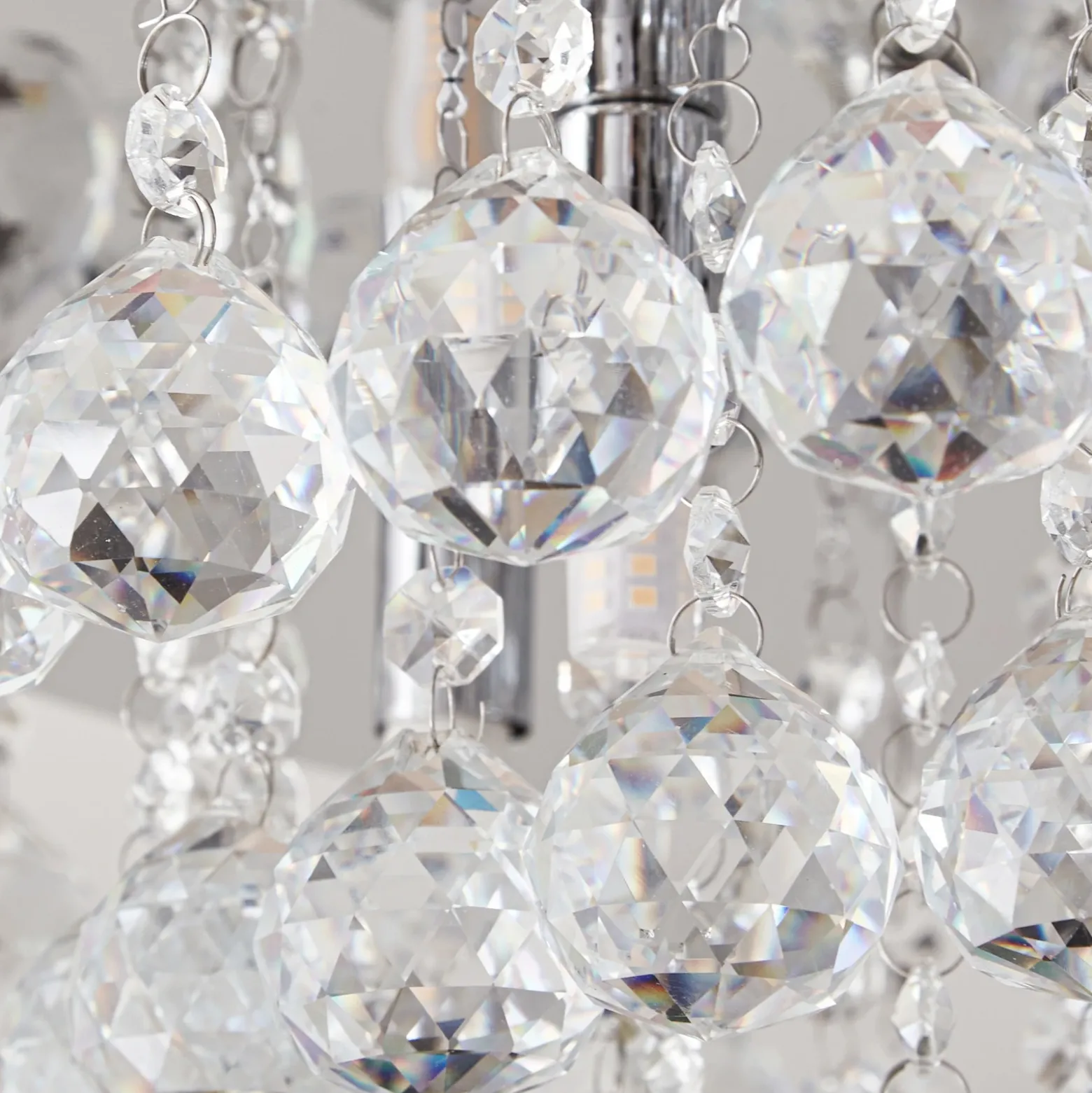Lindby plafón Antonino, 8 luces, cromo, cristal, 55cm